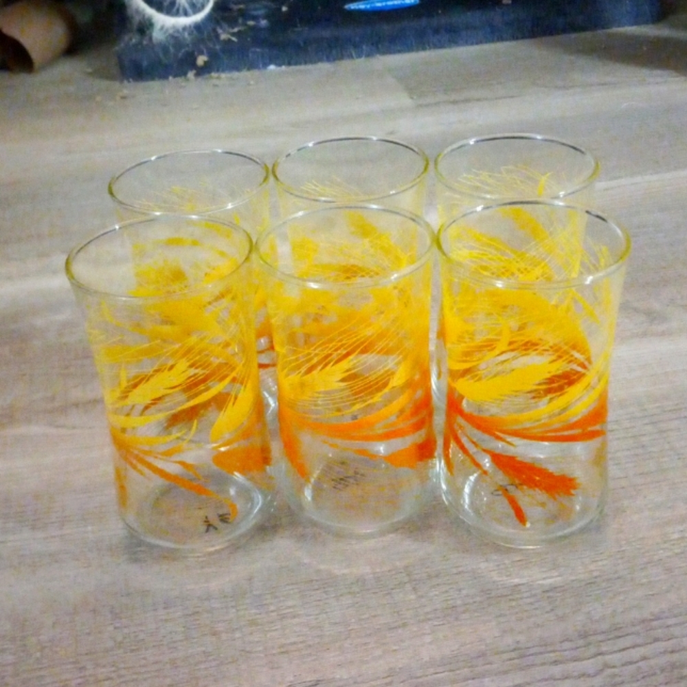 Set of 6 Libbey Golden Wheat Harvest Tumblers